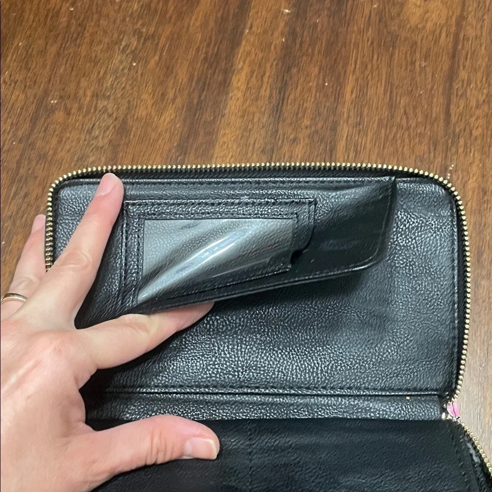 Betsy Johnson Floral Black and Pink Women's Wallet wristlet